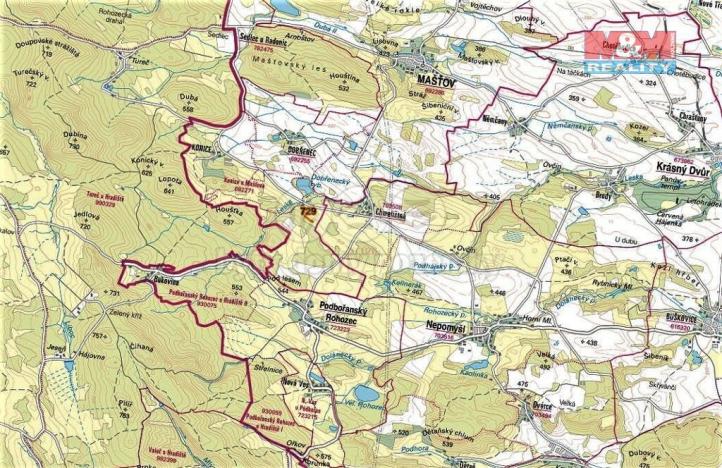 Prodej trvalého travního porostu, Mašťov, 1385 m2