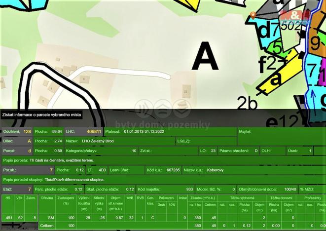 Prodej lesa, Koberovy, 2693 m2