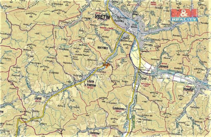 Prodej trvalého travního porostu, Lhota u Vsetína, 3766 m2