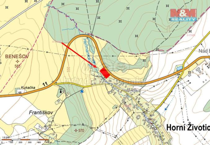Prodej zahrady, Horní Životice, 3410 m2