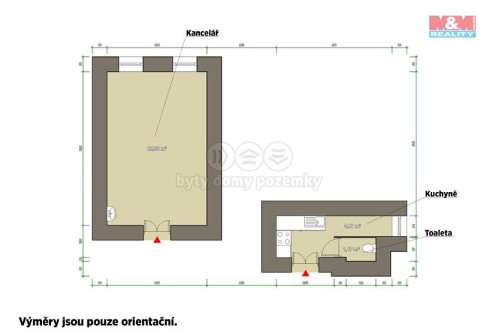 Pronájem kanceláře, Kralovice, nám. Osvobození, 31 m2