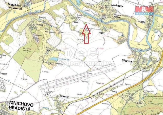 Prodej pole, Mnichovo Hradiště - Podolí, 162 m2