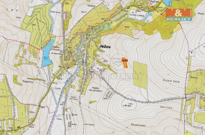 Prodej zemědělské půdy, Ježov, 1462 m2