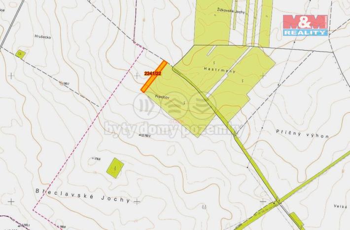 Prodej zemědělské půdy, Hrušky, 612 m2