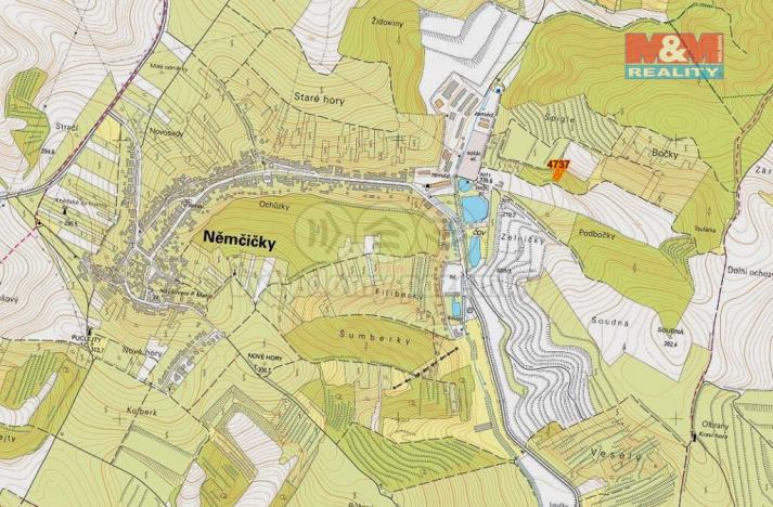 Prodej trvalého travního porostu, Němčičky, 1125 m2