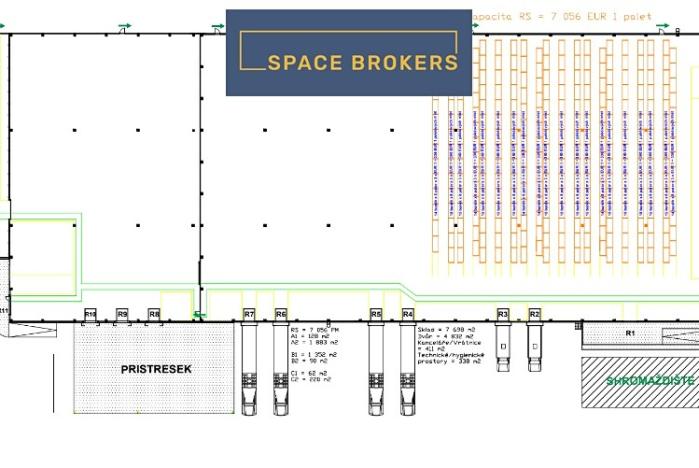 Pronájem skladu, Liberec, Kaplanova, 7698 m2