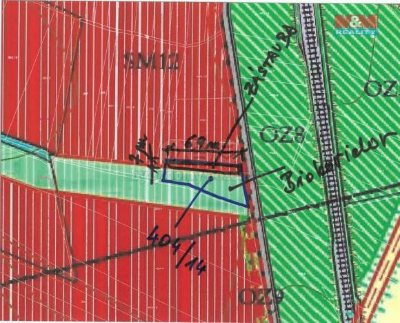 Prodej pozemku pro bydlení, Budyně nad Ohří - Vrbka, 2067 m2