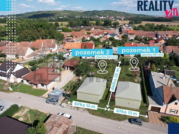 Prodej pozemku pro bydlení, Hrušovany u Brna, Stávání, 691 m2