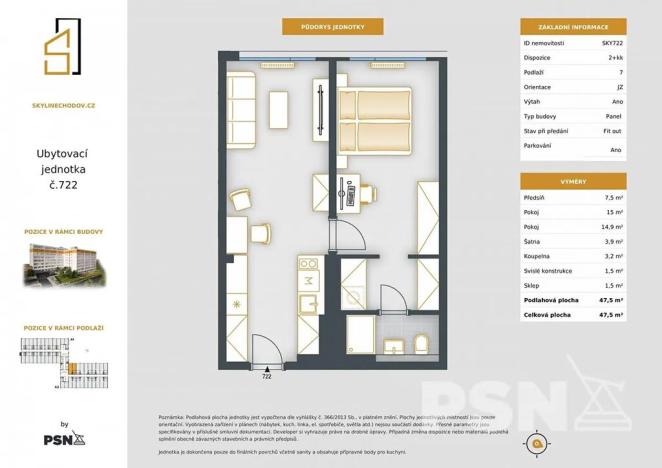 Prodej bytu 2+kk, Praha - Chodov, Čenětická, 48 m2