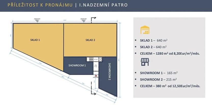 Pronájem obchodního prostoru, Zlatníky-Hodkovice, Technologická, 1016 m2
