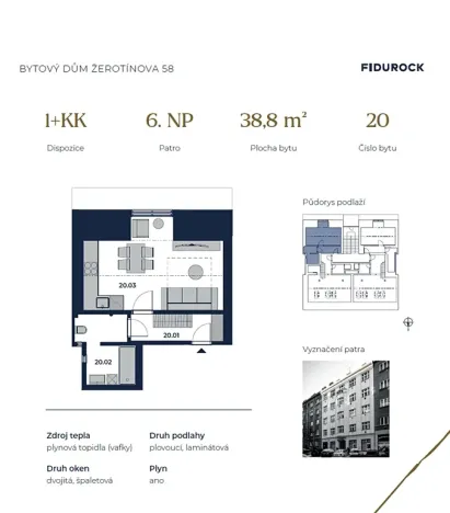 Prodej bytu 1+kk, Praha - Žižkov, Žerotínova, 39 m2