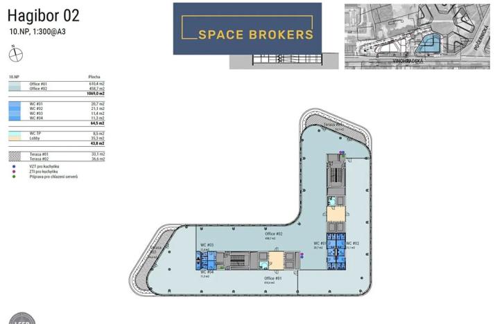 Pronájem kanceláře, Praha - Strašnice, Vinohradská, 1850 m2