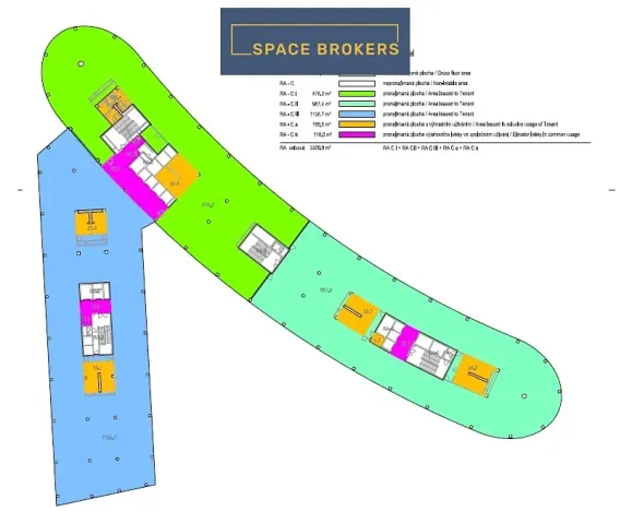 Pronájem kanceláře, Praha - Nusle, Pikrtova, 1250 m2