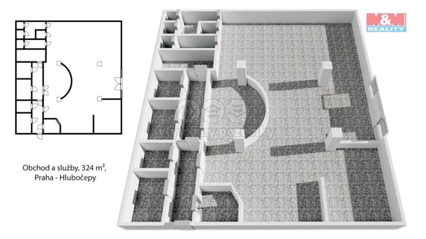 Pronájem obchodního prostoru, Praha, Trnkovo náměstí, 324 m2