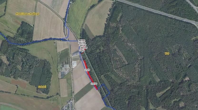 Prodej lesa, Poděbrady, 5736 m2