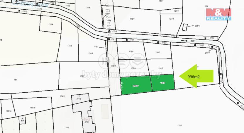 Prodej pozemku pro bydlení, Cítoliby, 996 m2
