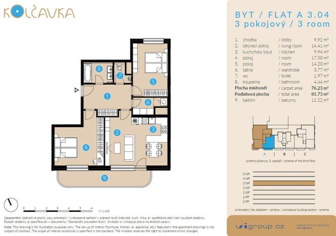 Prodej bytu 3+kk, Praha - Libeň, Nad Kolčavkou, 76 m2