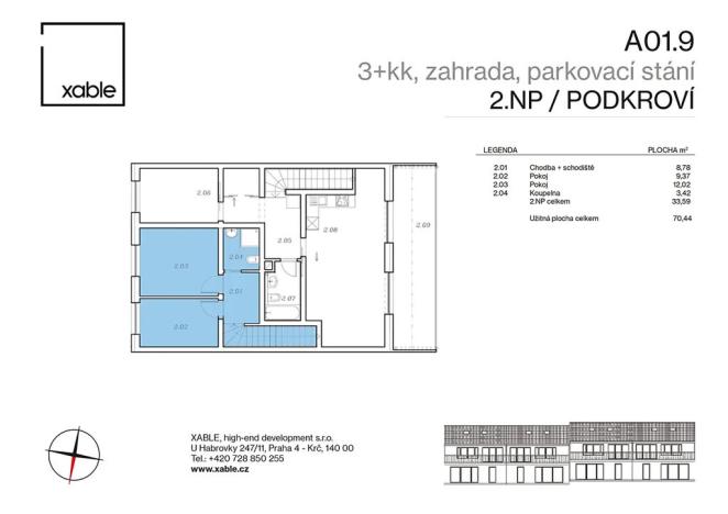 Prodej bytu 3+kk, Kouřim, Nová, 70 m2