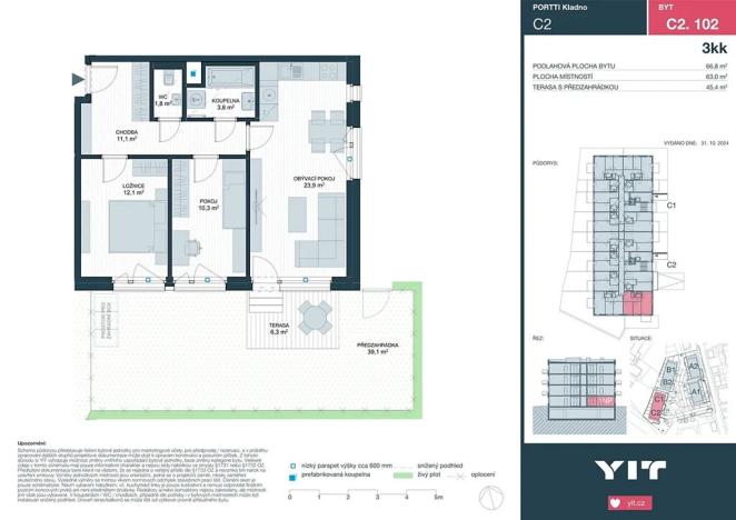 Prodej bytu 3+kk, Kladno, Ke stadionu, 62 m2