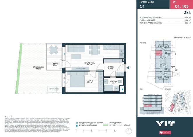 Prodej bytu 2+kk, Kladno, Ke stadionu, 48 m2