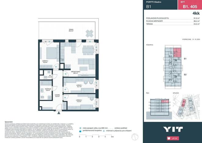 Prodej bytu 4+kk, Kladno, Ke stadionu, 85 m2