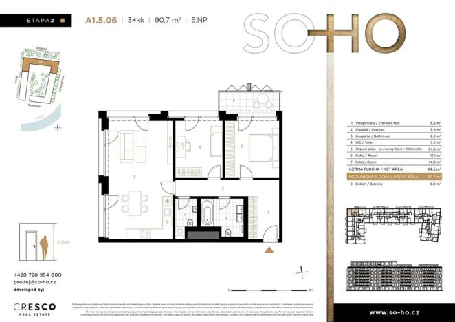 Prodej bytu 3+kk, Praha - Holešovice, V háji, 97 m2