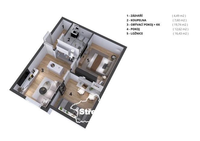 Prodej bytu 3+kk, Praha - Dolní Chabry, Kobyliská, 62 m2
