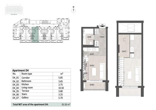 Prodej bytu 1+kk, Meljine, Černá Hora, 48 m2