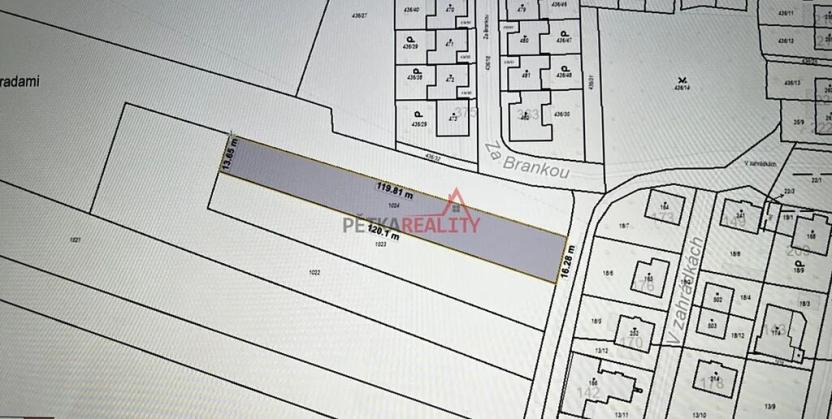 Prodej pozemku pro bydlení, Zlatníky-Hodkovice, Za Brankou, 1758 m2