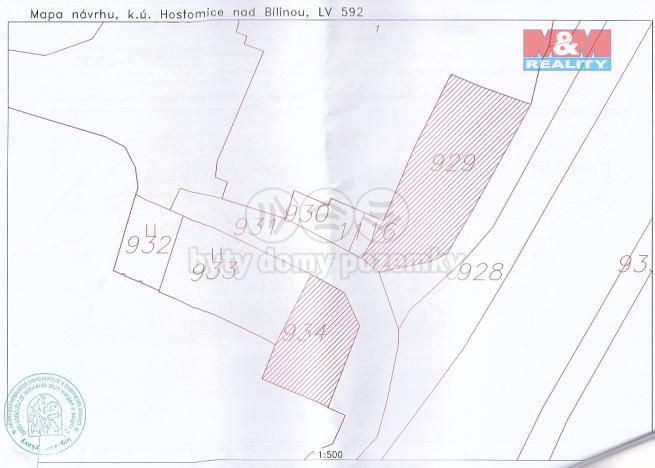 Prodej zahrady, Hostomice, Duchcovská, 1397 m2
