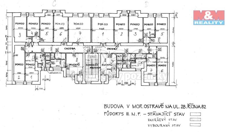 Prodej činžovního domu, Ostrava - Moravská Ostrava, 28. října, 2070 m2