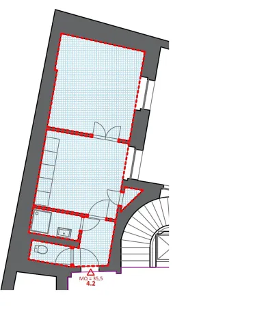 Pronájem bytu 2+kk, Praha - Nové Město, Revoluční, 35 m2