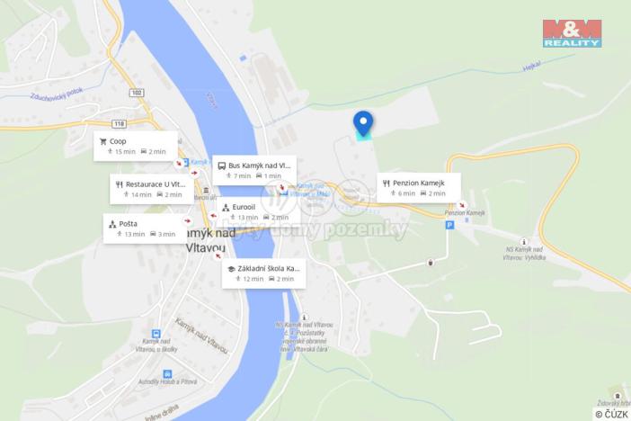 Prodej pozemku pro bydlení, Kamýk nad Vltavou, 1223 m2