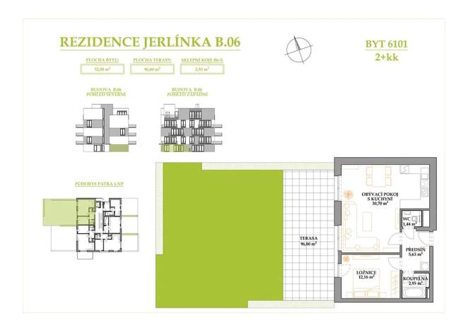 Prodej bytu 2+kk, Brno, Jerlínová, 52 m2