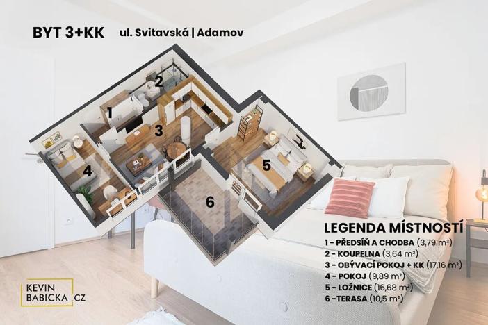 Prodej bytu 3+kk, Adamov, Svitavská, 54 m2