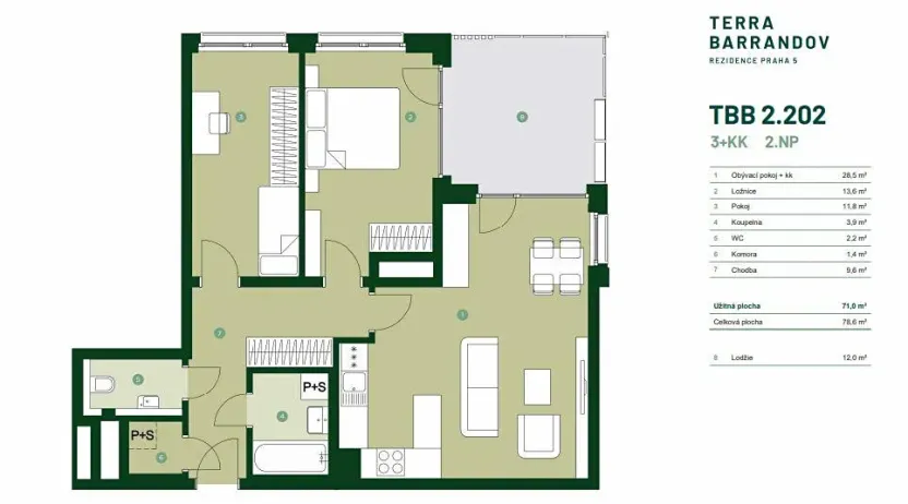 Prodej bytu 3+kk, Praha - Hlubočepy, Silurská, 79 m2