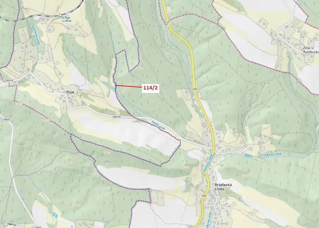 Dražba lesa, Kyje, 580 m2
