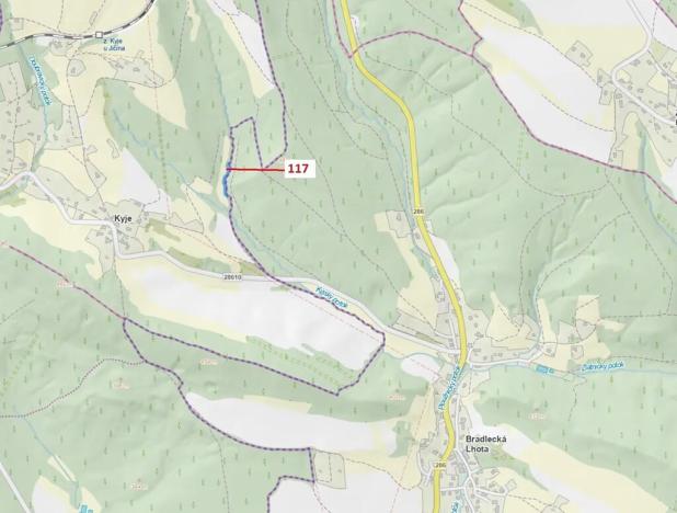Dražba lesa, Kyje, 1262 m2