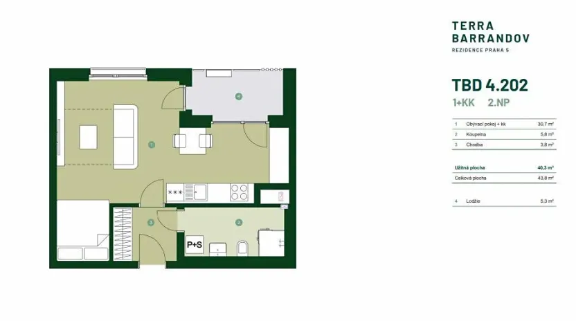 Prodej bytu 1+kk, Praha - Hlubočepy, Silurská, 44 m2