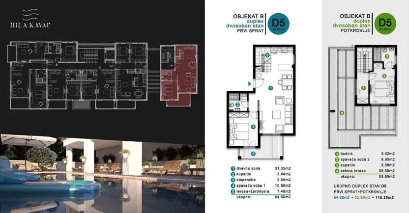 Prodej bytu 2+kk, Кавач, Černá Hora, 33 m2