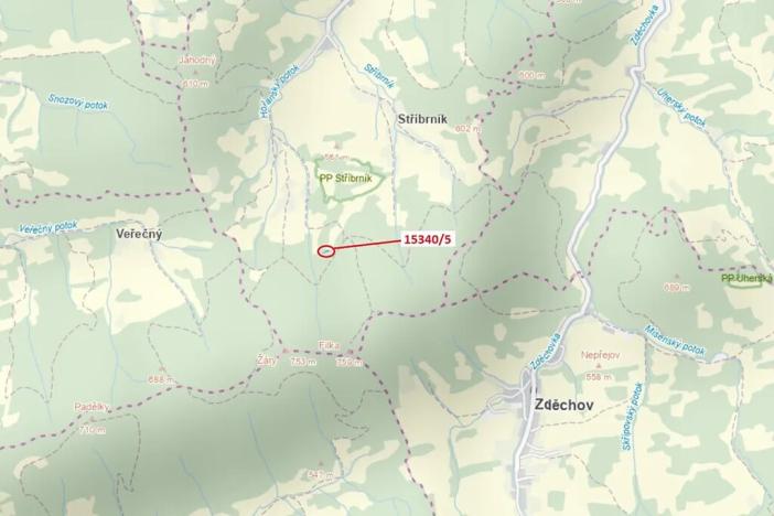 Dražba lesa, Hovězí, 312 m2