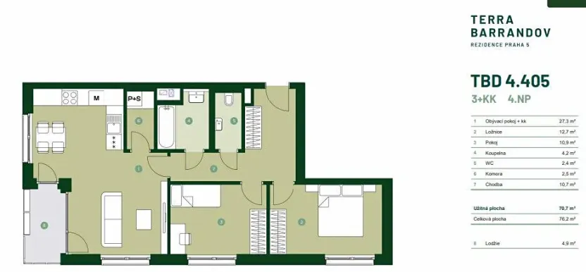 Prodej bytu 3+kk, Praha - Hlubočepy, Silurská, 76 m2