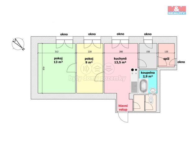 Pronájem bytu 2+1, Stará Ves nad Ondřejnicí - Stará Ves, D. Růži, 48 m2