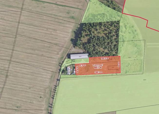 Pronájem komerčního pozemku, Větrušice, 7200 m2