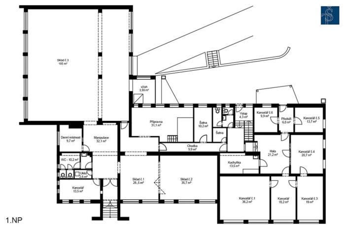 Pronájem výrobních prostor, Mrač, 2113 m2