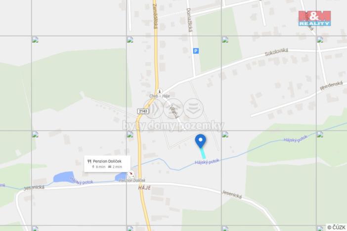 Prodej zahrady, Cheb - Háje, 329 m2