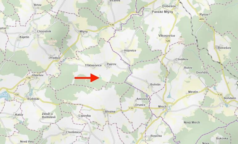 Prodej pole, Psárov, 1381 m2