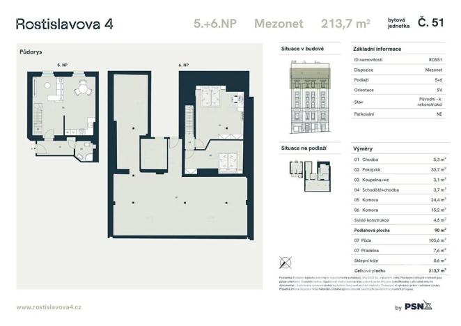 Prodej bytu 3+kk, Praha - Nusle, Rostislavova, 90 m2
