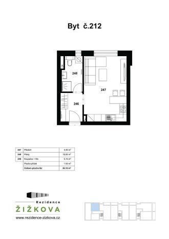 Pronájem bytu 1+kk, Hodonín, Žižkova, 30 m2