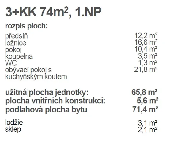 Prodej bytu 3+kk, Brno, 74 m2